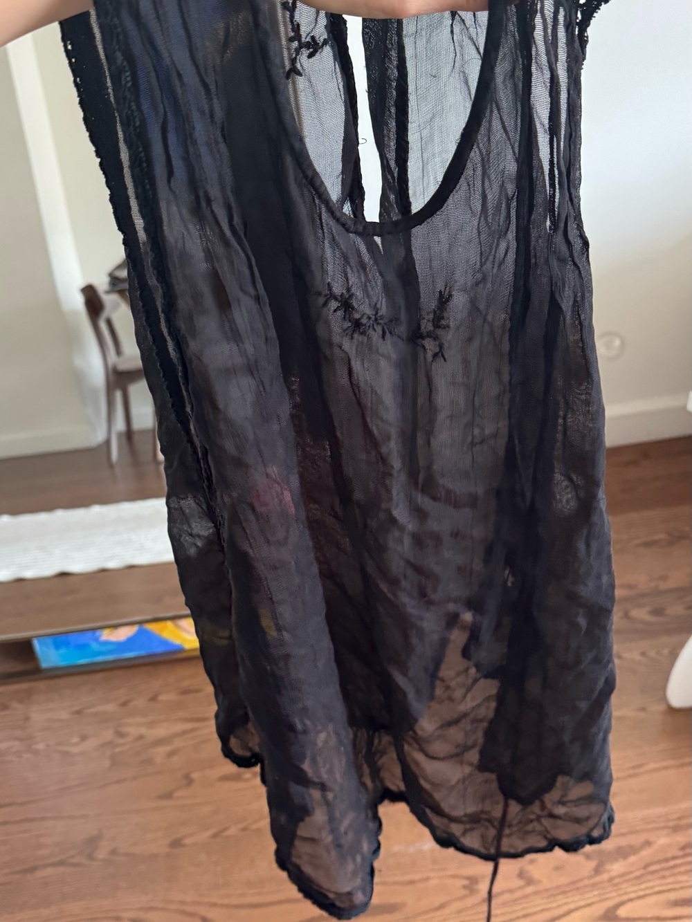 Free People Sheer Black Women’s Swim Cover-Up Tank (M)